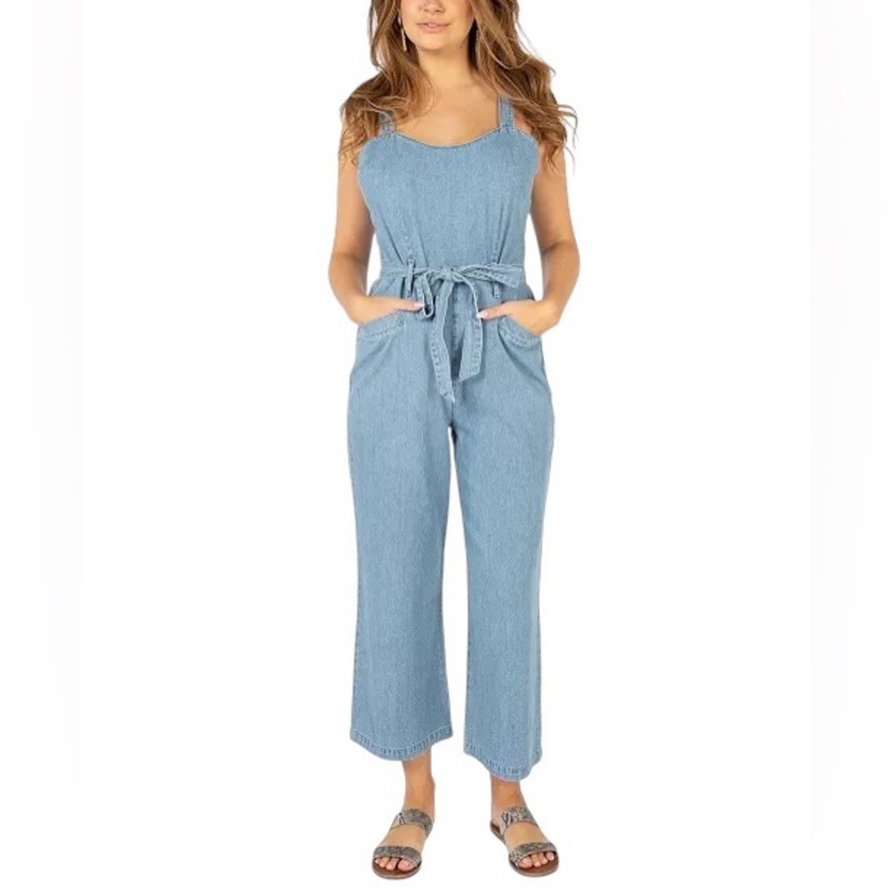 Rewash NWT Juniors' Belted Denim Jumpsuit